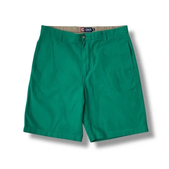 CHAPS Men's Flat Front Chino Shorts Vibrant Green Size 36 - Picture 10 of 10